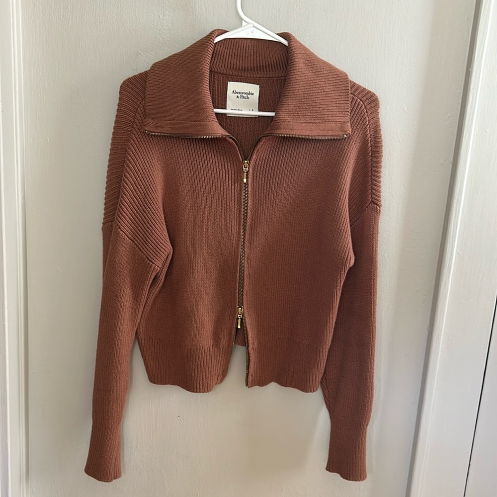 Abercrombie Double Zip Ribbed Cardigan
